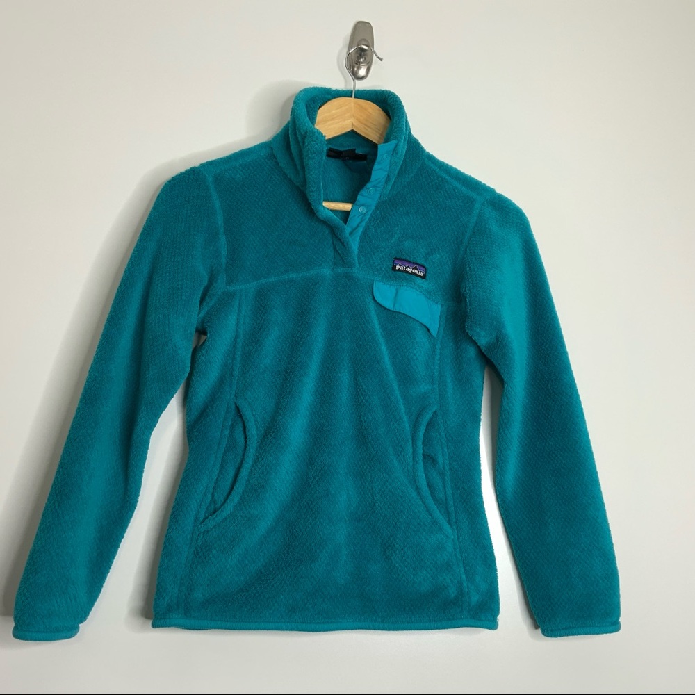 Patagonia Fleece ReTool Pullover Sweater. Size XXS. Aqua Green.